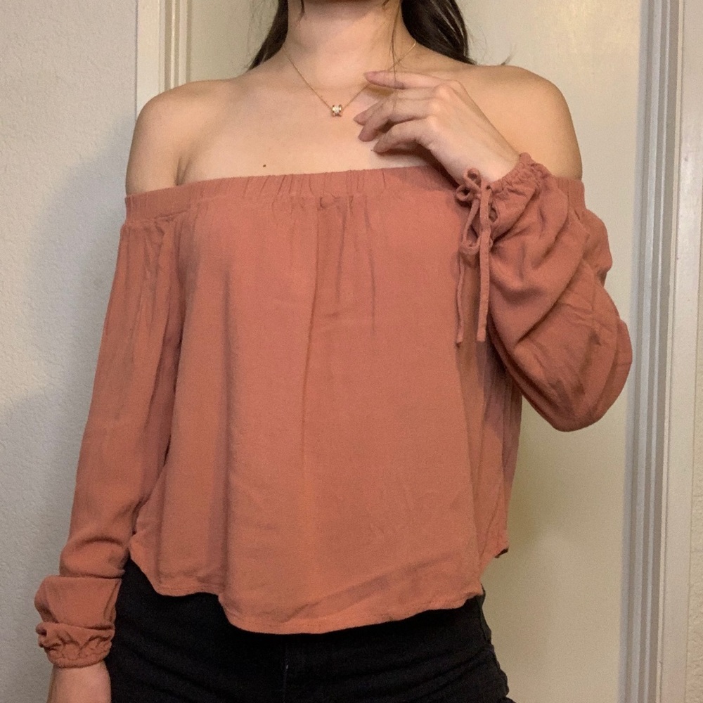 🔴Kendall&Kylie off shoulder dusty rose top